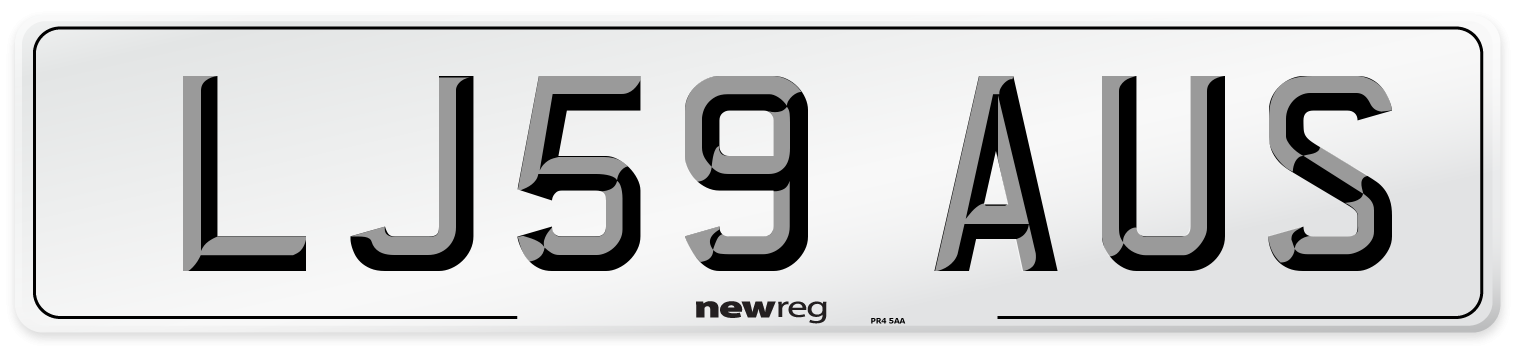 LJ59 AUS Number Plate from New Reg